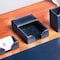 Dacasso Navy Blue Bonded Leather 4" x 6" Memo Holder AG-5009 - alternate 4